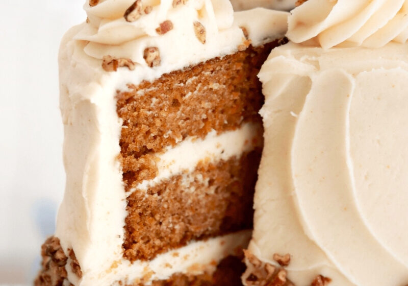 carrot cake with brown butter cream cheese frosting