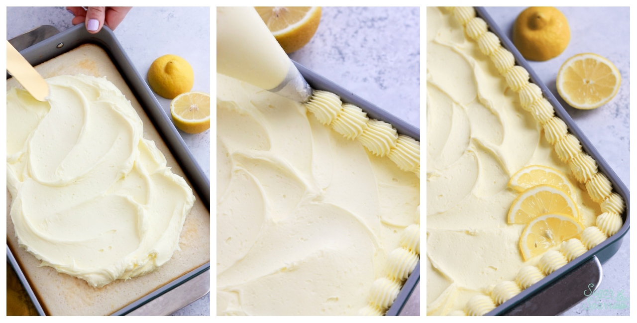 how to decorate a lemon sheet cake