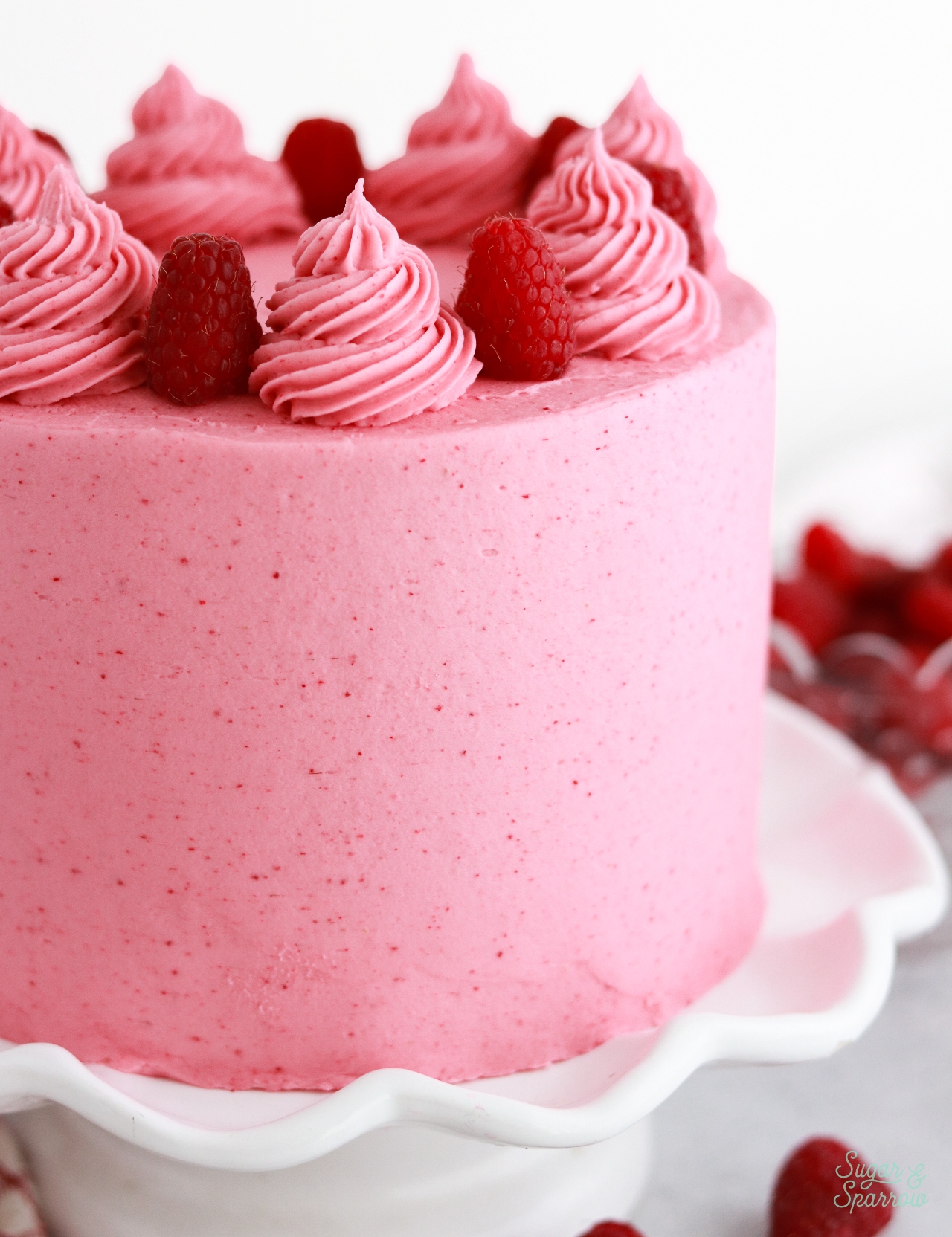 raspberry buttercream frosting recipe with freeze-dried raspberries