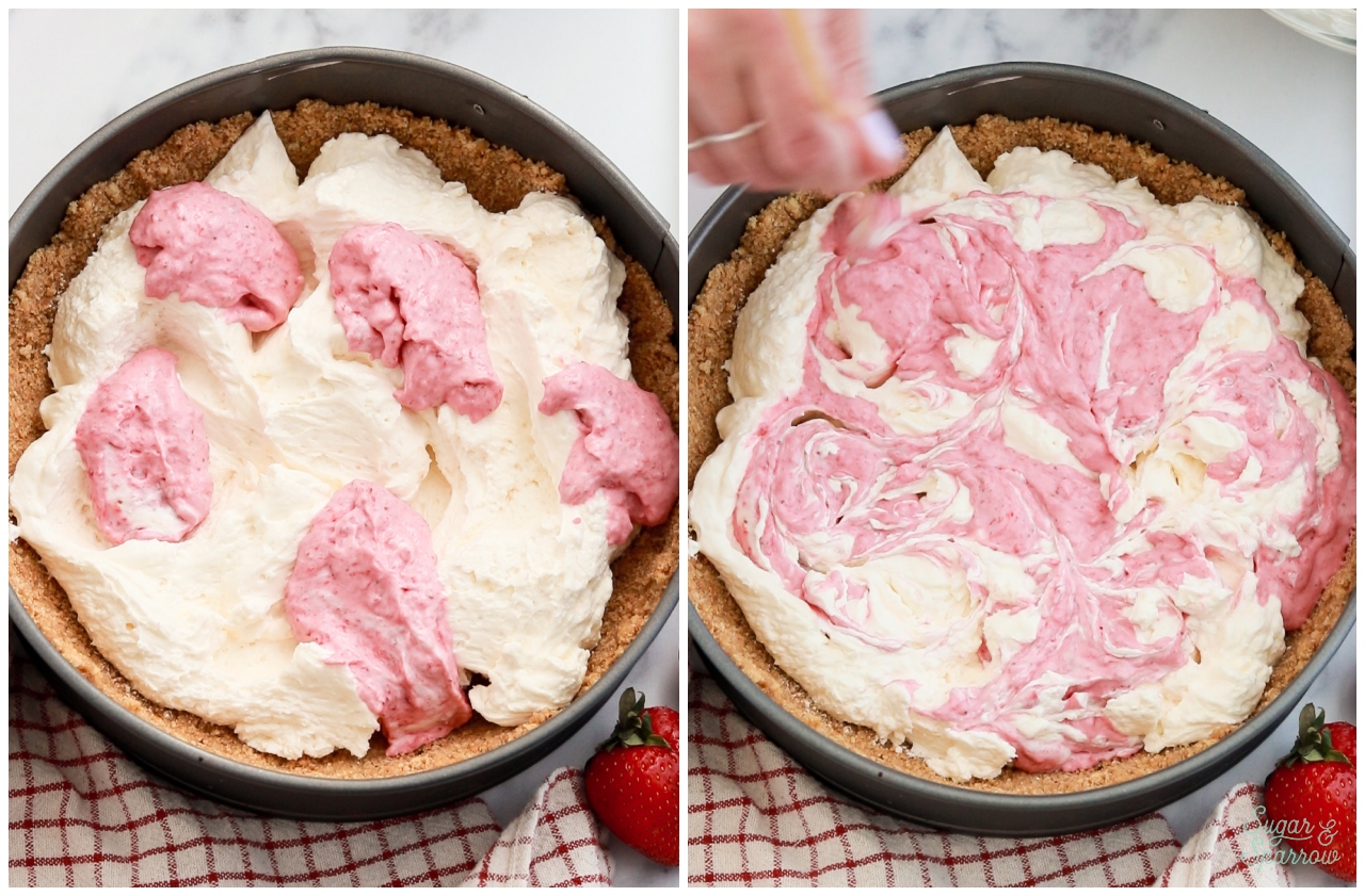 marbled strawberry cheesecake
