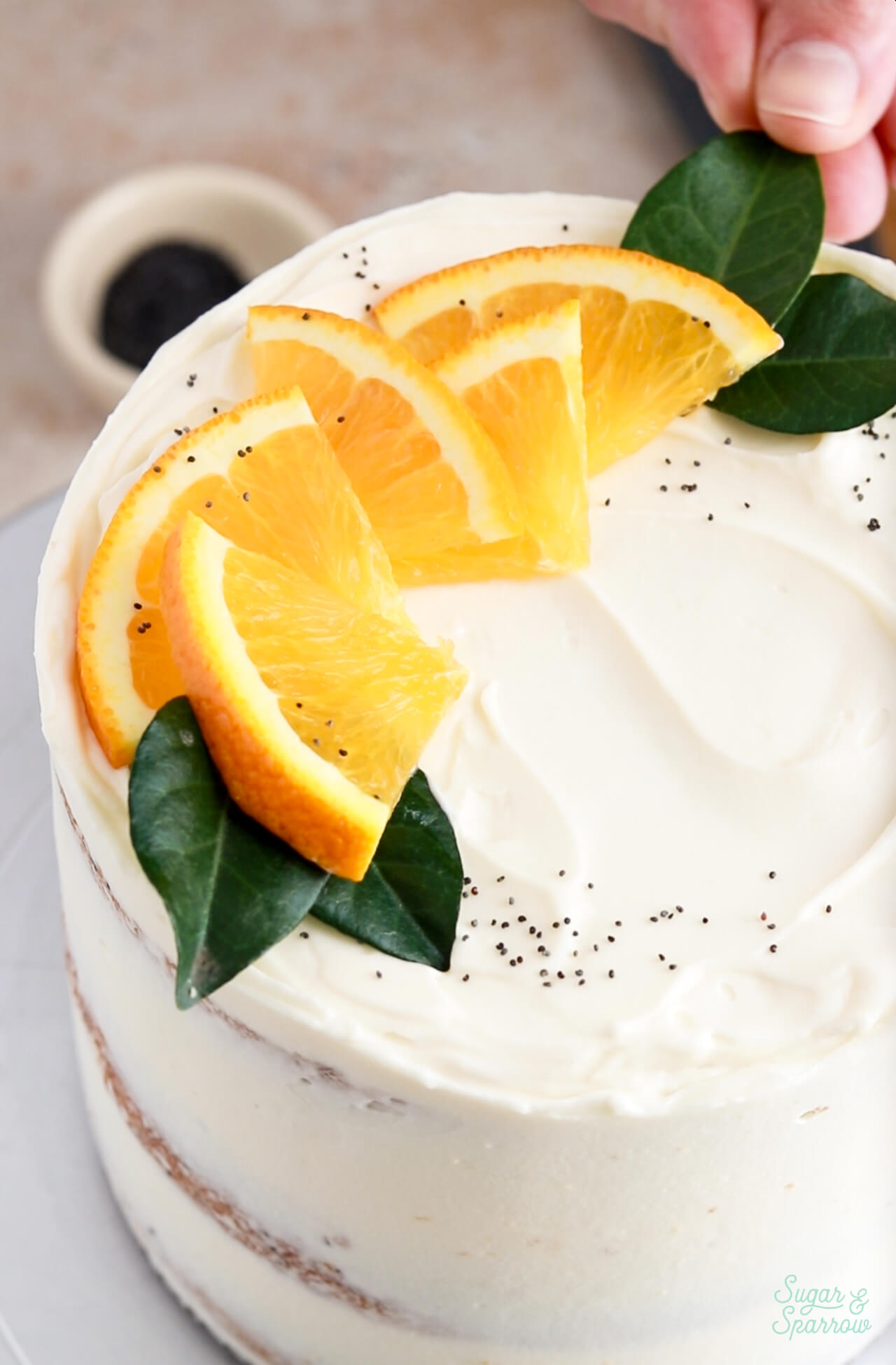 how to decorate a cake with orange slices