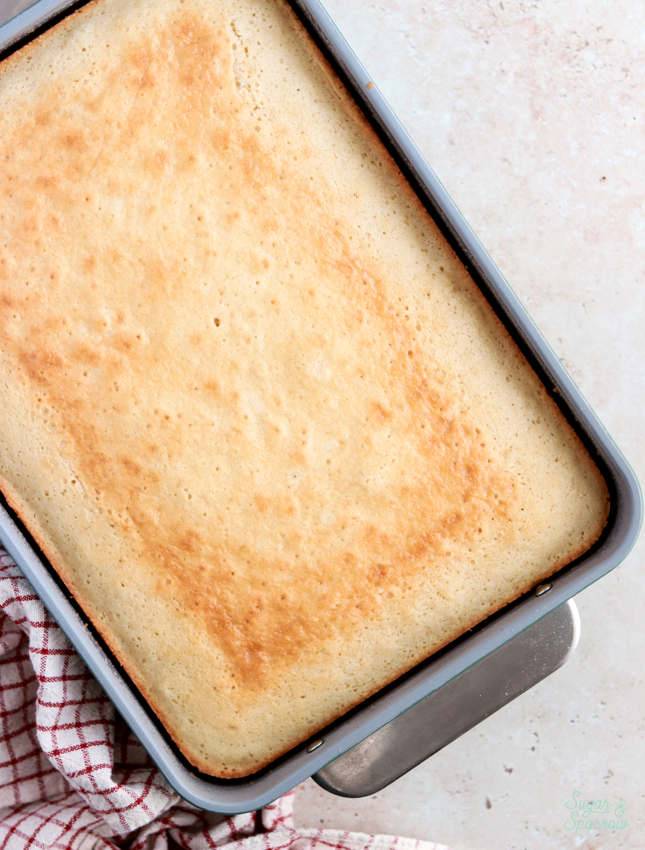 vanilla sheet cake recipe in a 9x13 pan