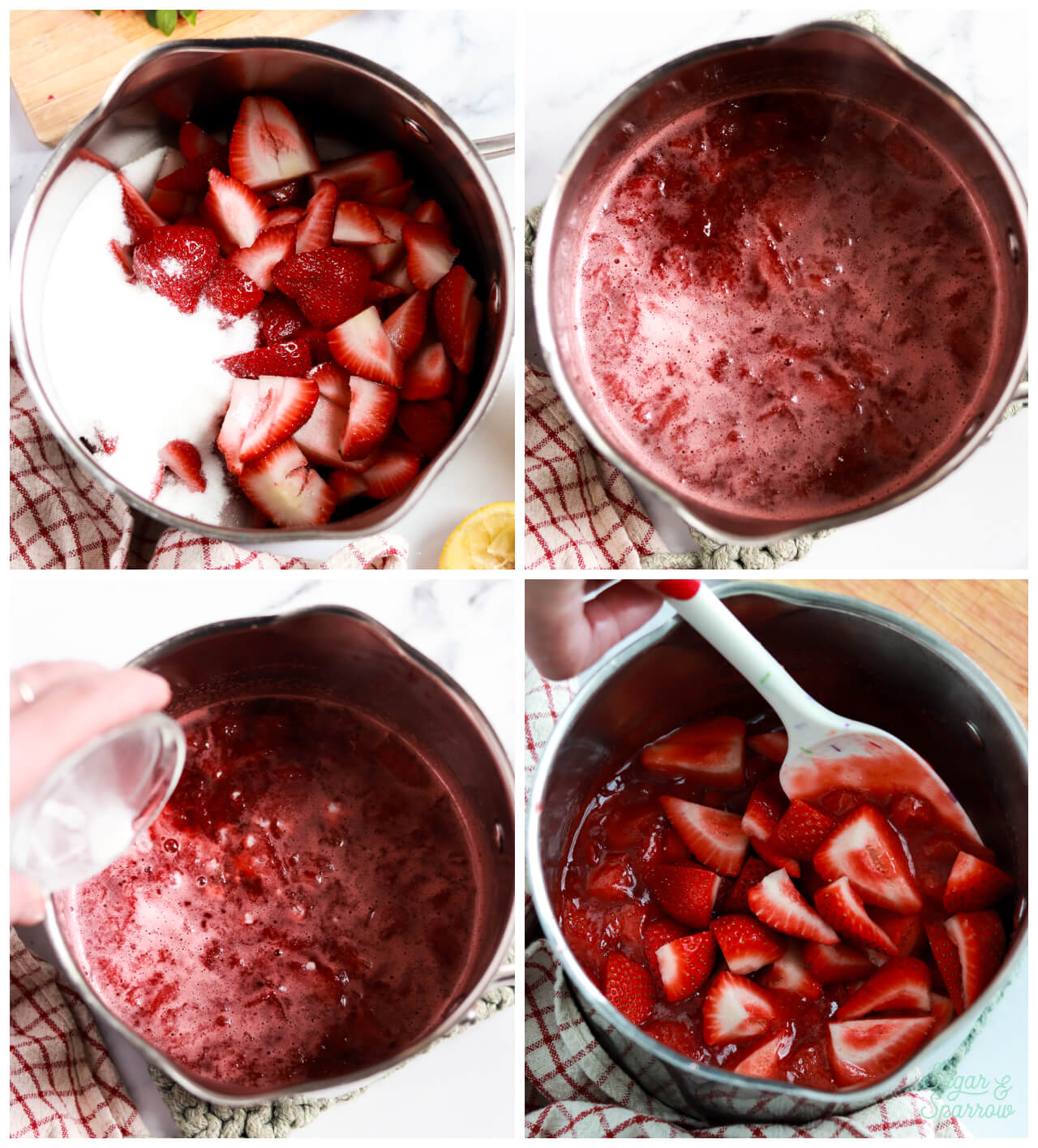 homemade strawberry sauce recipe for topping ice cream, strawberry shortcake, and more