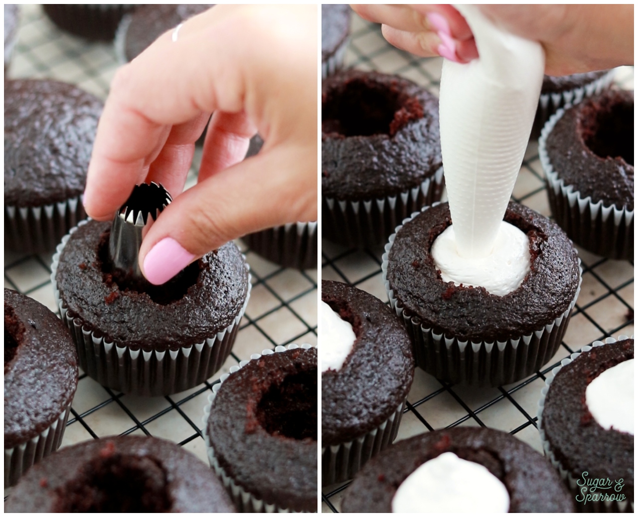 how to fill cupcakes with marshmallow creme