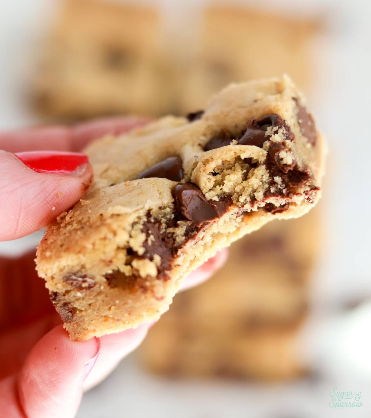 brown butter chocolate chip cookie bar texture