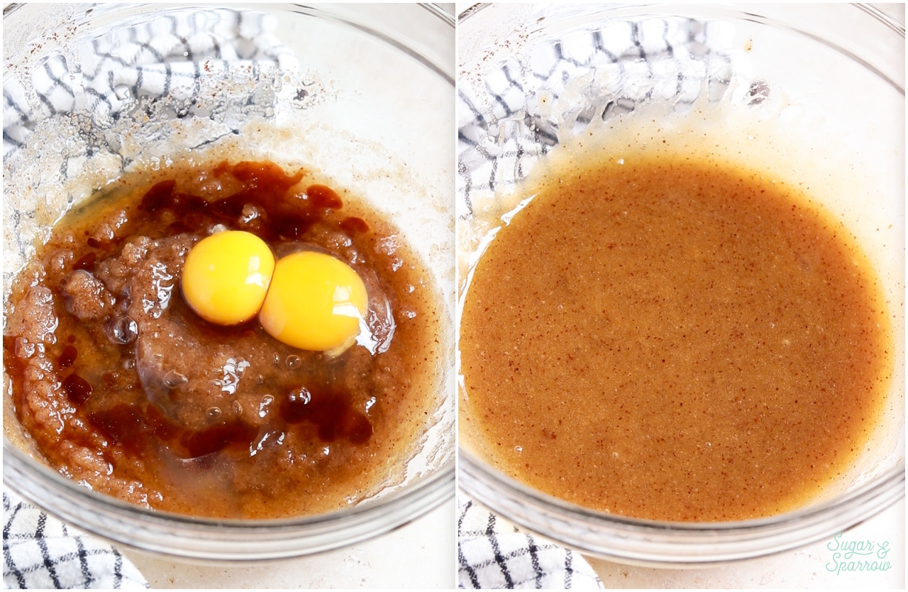 adding extra egg yolk to brown butter chocolate chip cookie dough