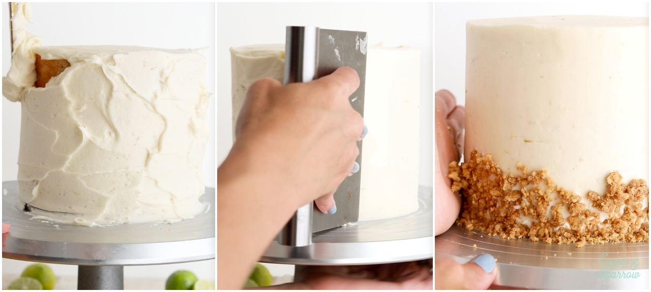 frosting key lime cake with key lime buttercream