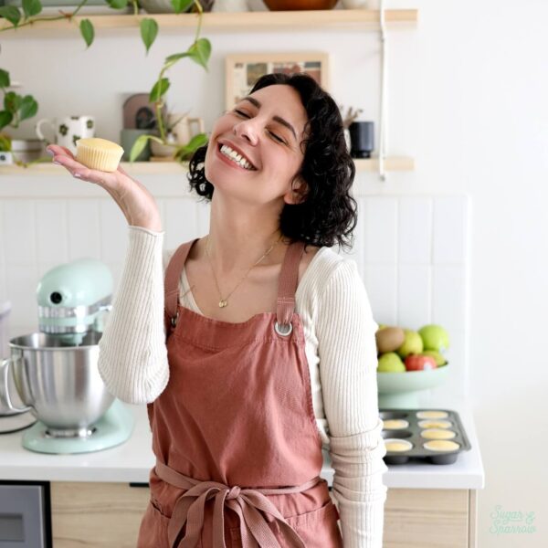 Whitney Depaoli of Sugar and Sparrow in the kitchen