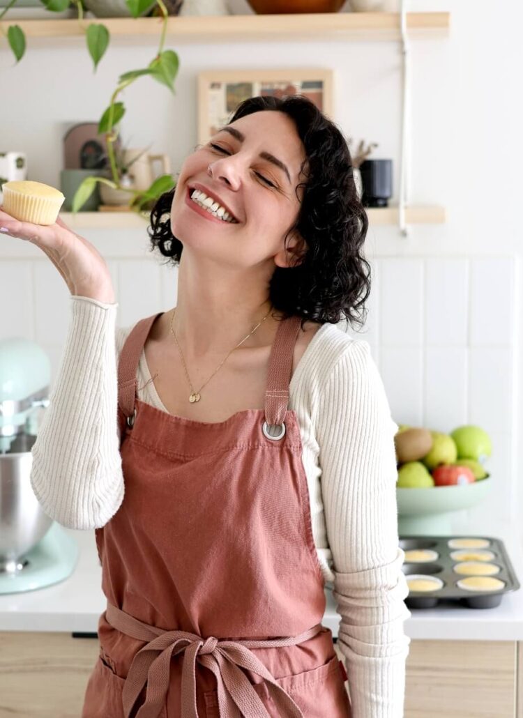 Whitney Depaoli of Sugar and Sparrow in the kitchen