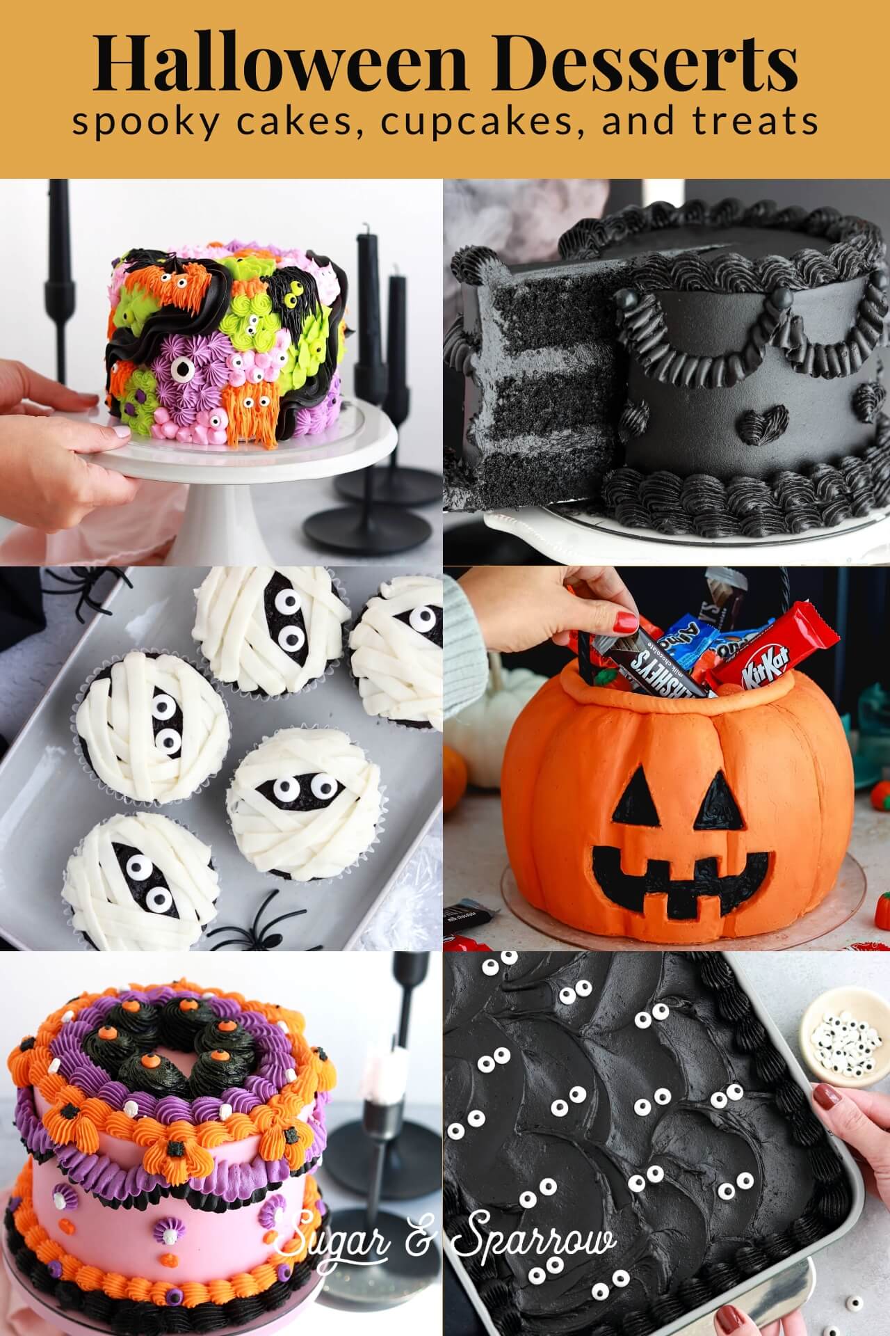 Halloween Dessert Ideas cakes, cupcakes, and treats