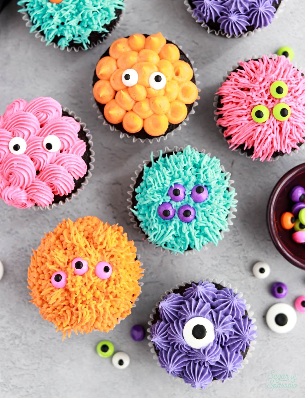 buttercream monster cupcakes tutorial 